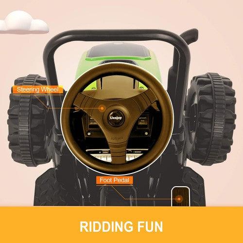UENJOY 6V Tractor Kids Ride-On with Detachable Wagon - Toytexx UENJOY 6V Tractor Kids Ride-On with Detachable Wagon - Toytexx